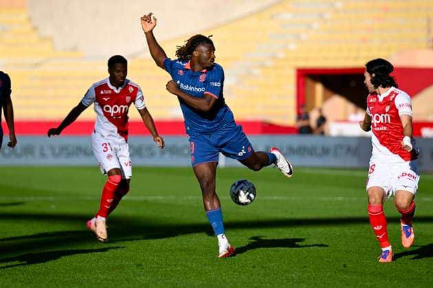 FOOTBALL : AS Monaco VS OGC Nice - Ligue 1 McDonald s - 05 10 2025 Terem Moffi (OGC Nice) - Ligue 1 McDonald s match between AS Monaco and OGC Nice on October 5, 2025 at the Louis II Stadium in Monaco. MonacoMonaco  Copyright: xWilliamxCannarellax