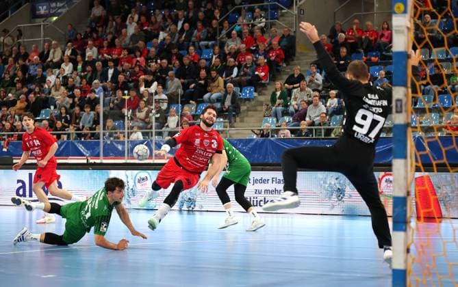 05 10 2025, Germany, Bietigheim, Handball 2 Bundesliga, SG BBM Bietigheim vs Eulen Ludwigshafen, Jonathan Fischer BBM