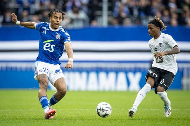 FOOTBALL: Ligue 1 Racing Strasbourg (RCS) vs Angers. 05 10 2025 Stade de la Meinau. Strasbourg - France GuÃ la DouÃ 22 (RCS)  Copyright: xelyxandroxcegarrax