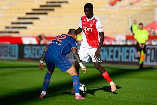 FOOTBALL : AS Monaco VS OGC Nice - Ligue 1 McDonald s - 05 10 2025 Kassoum Ouattara (ASM) - Ligue 1 McDonald s match between AS Monaco and OGC Nice on October 5, 2025 at the Louis II Stadium in Monaco. MonacoMonaco  Copyright: xWilliamxCannarellax