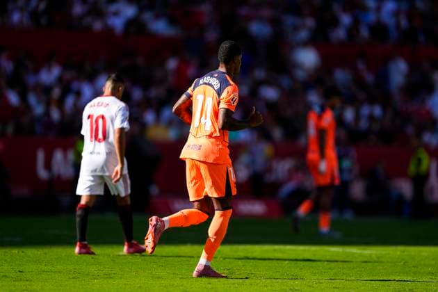 October 5, 2025, Sevilla, Sevilla, SPAIN: Marcus Rashford of FC Barcelona, Barca celebrates a goal during the Spanish league, LaLiga EA Sports, football match played between Sevilla FC and FC Barcelona at Ramon Sanchez-Pizjuan stadium on October 5, 2025, in Sevilla, Spain. Sevilla SPAIN - ZUMAa181 20251005_zaa_a181_102 Copyright: xJoaquinxCorcherox