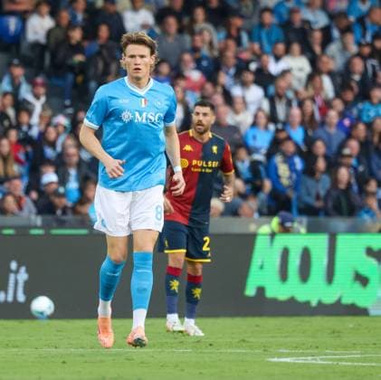 October 5, 2025, Napoli, Campania, ITALIA: Scott McTominay of SSC Napoli .During the 2025 26 Italian Serie A football match between SSC Napoli and Genoa on October 5, 2025, at the Diego Armando Maradona Stadium in Naples...Pictured: Napoli ITALIA - ZUMAs236 20251005_aap_s236_026 Copyright: xFabioxSassox