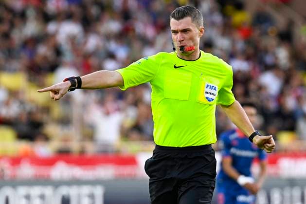 FOOTBALL : AS Monaco VS OGC Nice - Ligue 1 McDonald s - 05 10 2025 Referee Willy Delajod during the Ligue 1 McDonald™s match between AS Monaco and OGC Nice on October 5, 2025 at the Louis II Stadium in Monaco. MonacoMonaco  Copyright: xWilliamxCannarellax