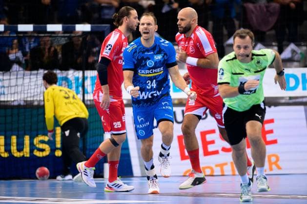 Stuttgart HBL 25 26 TVB Stuttgart MT Melsungen Kai Häfner Haefner Stuttgart Jubel Freude Emotion Stuttgart Porsche Arena Baden Württemberg Germany