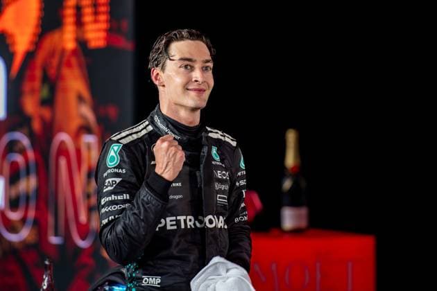 Formula 1 GP Singapore Sunday, 05 10 2025 George Russell 63, Mercedes AMG Petronas F1 Team Formula 1 GP Singapore Sunday, 05 10 2025 Copyright: xBEAUTIFULxSPORTS Erlhofx