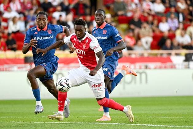 AS Monaco FC v OGC Nice - Ligue 1 McDonald s 2025 2026 09 Folarin BALOGUN (asm) - 64 Moise BOMBITO (ogcn) during the Ligue 1 McDonald s match between Monaco and Nice at Stade Louis II on October 5, 2025 in Monaco, Monaco. Monaco Monaco  Copyright: xFEPx 776348155