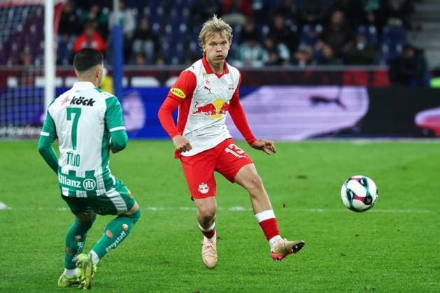 SOCCER - BL, RBS vs Rapid SALZBURG,AUSTRIA,05.OCT.25 - SOCCER - ADMIRAL Bundesliga, Red Bull Salzburg vs SK Rapid Wien. Image shows Frans Kraetzig (RBS).  GEPAxpictures xDavidxGeieregger