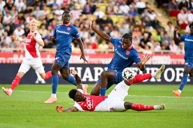 AS Monaco FC v OGC Nice - Ligue 1 McDonald s 2025 2026 09 Folarin BALOGUN (asm) - 64 Moise BOMBITO (ogcn) during the Ligue 1 McDonald s match between Monaco and Nice at Stade Louis II on October 5, 2025 in Monaco, Monaco. Monaco Monaco  Copyright: xFEPx 776348155