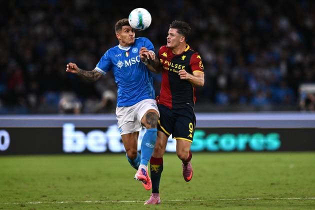 As Napoli 05 10 2025 - campionato di calcio serie A Napoli-Genoa foto Antonello Sammarco Image nella foto: Giovanni Di Lorenzo-Vitinha 