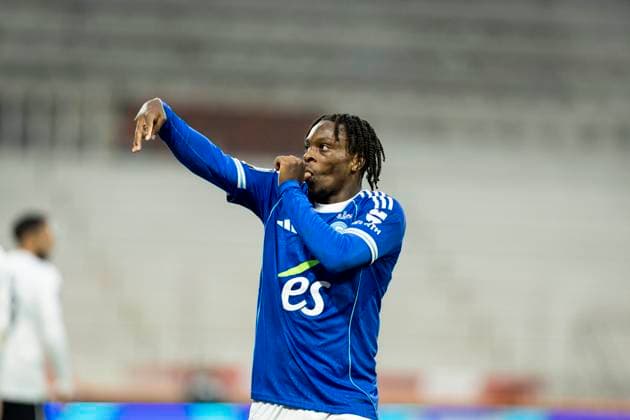 FOOTBALL: Ligue 1 Racing Strasbourg (RCS) vs Angers. 05 10 2025 Stade de la Meinau. Strasbourg - France Joie des joueurs de l equipe de Racing Strasbourg apres le but de Martial Godo 20 (RCS)  Copyright: xelyxandroxcegarrax