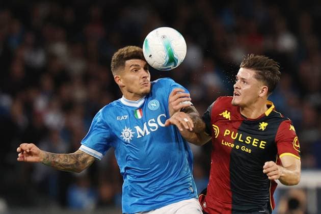 Napoli™s Giovanni Di Lorenzo during the Serie A soccer match between Napoli and Genoa at the Diego Armando Maradona Stadium in Naples, southern italy - Sunday , October 05 , 2025. - Soccer .  Copyright: xAlessandroxGarofalo LaPressex