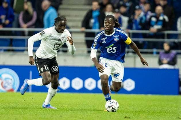 FOOTBALL: Ligue 1 Racing Strasbourg (RCS) vs Angers. 05 10 2025 Stade de la Meinau. Strasbourg - France IsmaÃ«l DoukourÃ 6 (RCS)  Copyright: xelyxandroxcegarrax
