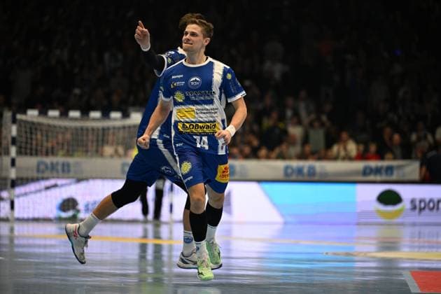 Peter Walz 14 ThSV Eisenach celebrates after scoring a goal for ThSV Eisenach Peter Walz 14 ThSV Eisenach celebrates Copyright: xJoshuaxHildebrandtx