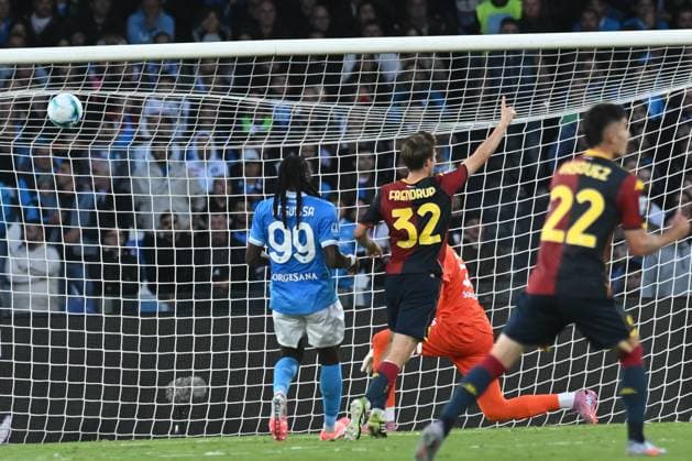CALCIO - Serie A - SSC Napoli vs Genoa CFC Jeff Ekhator of Genoa CFC scores goal 0-1 during the Serie A Enelive between SSC Napoli vs Genoa CFC at Diego Armando Maradona Stadium Naples Italy  Copyright: xIPAxSport ABACAx