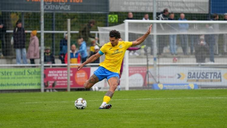 Soccer, Men, Season 2025 2026, Regionalliga Nordost, Matchday 11, FSV 63 Luckenwalde vs FC Carl Zeiss Jena, Saturday 05 10 2025, Werner Seelenbinder Stadion Luckenwalde, In the picture Andreas Pollasch Luckenwalde Brandenburg Germany