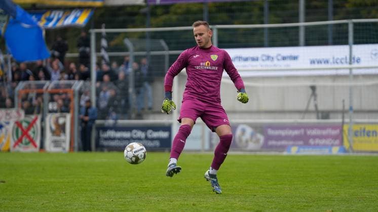 Soccer, Men, Season 2025 2026, Regionalliga Nordost, Matchday 11, FSV 63 Luckenwalde vs FC Carl Zeiss Jena, Saturday 05 10 2025, Werner Seelenbinder Stadion Luckenwalde, In the picture Florian Palmowski Luckenwalde Brandenburg Germany