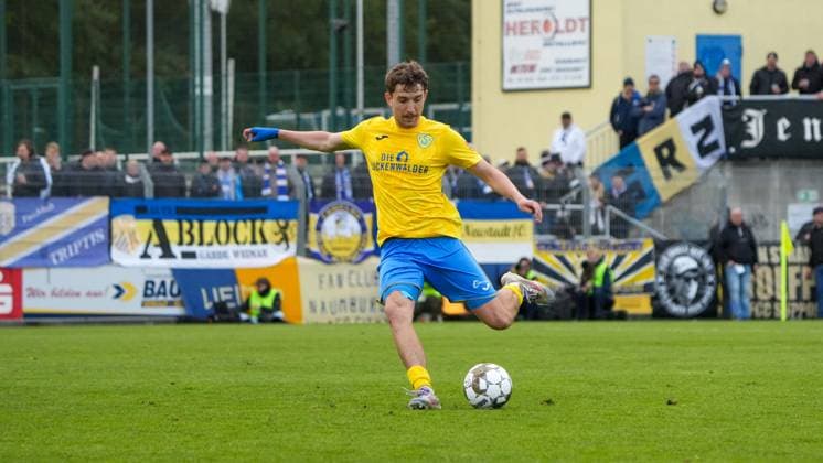 Soccer, Men, Season 2025 2026, Regionalliga Nordost, Matchday 11, FSV 63 Luckenwalde vs FC Carl Zeiss Jena, Saturday 05 10 2025, Werner Seelenbinder Stadion Luckenwalde, In the picture Sofiene Jannene Luckenwalde Brandenburg Germany