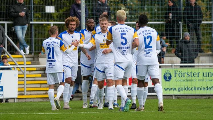 Soccer, Men, Season 2025 2026, Regionalliga Nordost, Matchday 11, FSV 63 Luckenwalde vs FC Carl Zeiss Jena, Saturday 05 10 2025, Werner Seelenbinder Stadion Luckenwalde, Picture
