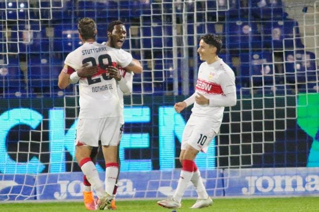 Goal for 3 1 for Stuttgart concealed by Mohamed Sankoh VfB Stuttgart II, 44 GER, TSG 1899 Hoffenheim II vs VfB Stuttgart II, Football, 3 Liga, Matchday 10, Season 2025 2026, 05 10 2025 DFL DFB REGULATIONS PROHIBIT ANY USE OF PHOTOGRAPHS as IMAGE SEQUENCES and or QUASI VIDEO GER,TSG 1899 Hoffenheim II vs VfB Stuttgart II, Football, 3 Liga, Matchday 10, Season 2025 2026, 05 10 2025 Hoffenheim Copyright: xEibner-Pressefoto JoergxHirschx EP_JHH