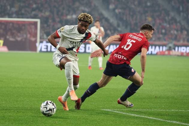 FOOTBALL : LOSC Lille vs PSG - Ligue 1 J7 - 05 10 2025 Ibrahim MBAYE (PSG) lors du match LOSC Lille vs PSG, Ligue 1 J7, Decathlon Arena stade Pierre Mauroy, le 5 octobre 2025 - photo Laurent Sanson PsnewZ  Copyright: xLaurentxSANSONx xPsnewZx
