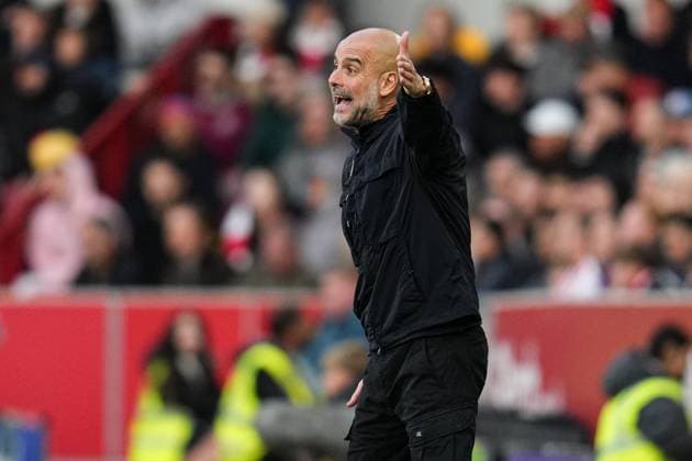 Premier League Brentford v Manchester City Pep Guardiola manager of Manchester City during the Premier League match Brentford vs Manchester City at The Gtech Community Stadium, London, United Kingdom, 5th October 2025 (Photo by Harvey Murphy News Images) Copyright: xHarveyxMurphy NewsxImagesx