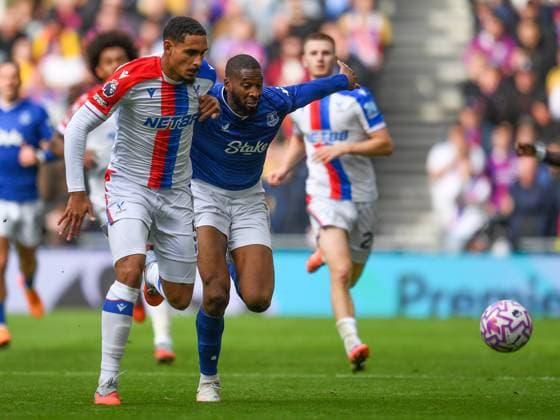 Everton v Crystal Palace Premier League Beto of Everton and Maxence Lacroix of Crystal Palace battles for the ball during the Premier League match at the Hill Dickson Stadium, Liverpool UK Newspapers OUT Copyright: xKarlxVallantinex FIL-22324-0160