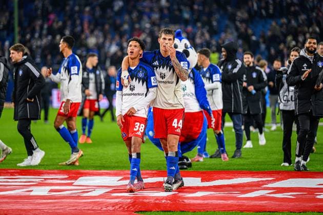 Soccer I Men I Season 2025 2026 I Bundesliga I 6 Matchday I Hamburger SV 1 FSV Mainz 05 I 05 10 2025 Alexander Rossing Lelesiit 38, Hamburger SV , Luka Vuskovic 44, Hamburger SV Hamburg Volksparkstadion Hamburg Germany Copyright: xLobecax xHenningxRohlfsx