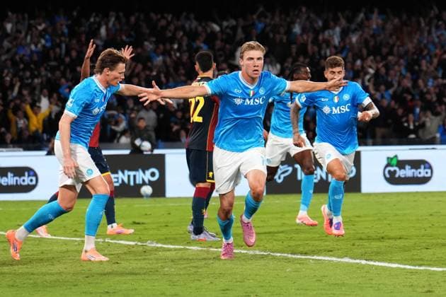 NAPOLI, ITALY October 5 : Rasmus Hojlund of SSC Napoli during the Serie A match between SSC Napoli vs Genoa CFC in Napoli, Italy. Copyright: xFOTOAGENZIAx
