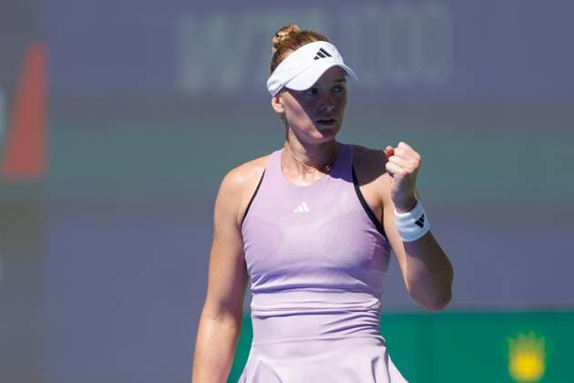 WUHAN, CHINA - OCTOBER 06: Ashlyn Krueger of the United States reacts in the Women s Singles Round of 64 match against Hailey Baptiste of the United States on day 3 of 2025 Wuhan Open at Optics Valley International Tennis Center on October 6, 2025 in Wuhan, Hubei Province of China.  Copyright: xVCGx 111595385770