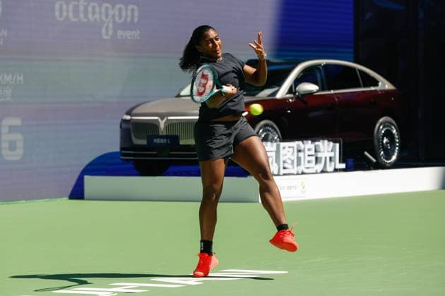 WUHAN, CHINA - OCTOBER 06: Hailey Baptiste of the United States returns a shot in the Women s Singles Round of 64 match against Ashlyn Krueger of the United States on day 3 of 2025 Wuhan Open at Optics Valley International Tennis Center on October 6, 2025 in Wuhan, Hubei Province of China.  Copyright: xVCGx 111595385734