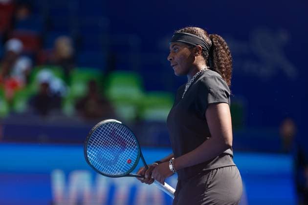 WUHAN, CHINA - OCTOBER 06: Hailey Baptiste of the United States reacts in the Women s Singles Round of 64 match against Ashlyn Krueger of the United States on day 3 of 2025 Wuhan Open at Optics Valley International Tennis Center on October 6, 2025 in Wuhan, Hubei Province of China.  Copyright: xVCGx 111595385782