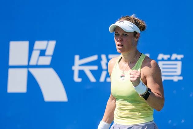 WUHAN, CHINA - OCTOBER 06: Laura Siegemund of Germany reacts in the Women s Singles Round of 64 match against Dayana Yastremska of Ukraine on day 3 of 2025 Wuhan Open at Optics Valley International Tennis Center on October 6, 2025 in Wuhan, Hubei Province of China.  Copyright: xVCGx 111595396599