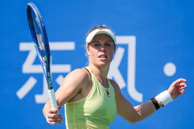 WUHAN, CHINA - OCTOBER 06: Laura Siegemund of Germany reacts in the Women s Singles Round of 64 match against Dayana Yastremska of Ukraine on day 3 of 2025 Wuhan Open at Optics Valley International Tennis Center on October 6, 2025 in Wuhan, Hubei Province of China.  Copyright: xVCGx 111595396601