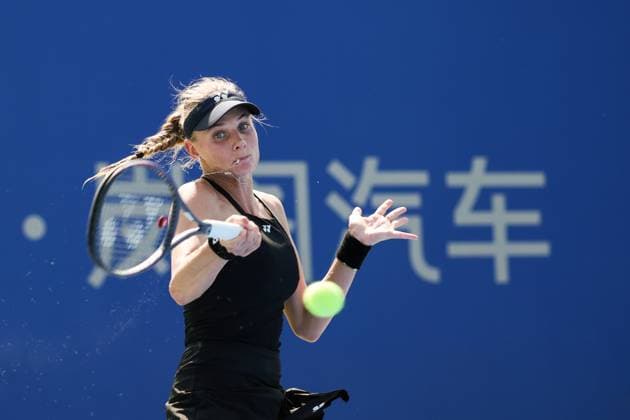 WUHAN, CHINA - OCTOBER 06: Dayana Yastremska of Ukraine returns a shot in the Women s Singles Round of 64 match against Laura Siegemund of Germany on day 3 of 2025 Wuhan Open at Optics Valley International Tennis Center on October 6, 2025 in Wuhan, Hubei Province of China.  Copyright: xVCGx 111595396588