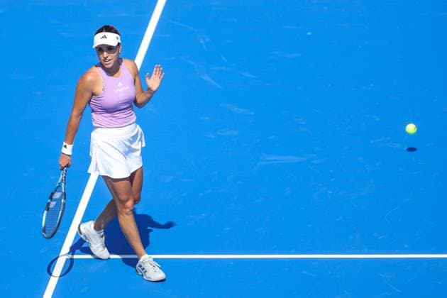 WUHAN, CHINA - OCTOBER 06: Camila Osorio of Colombia reacts in the Women s Singles Round of 64 match against Marie Bouzkova of Czech Republic on day 3 of 2025 Wuhan Open at Optics Valley International Tennis Center on October 6, 2025 in Wuhan, Hubei Province of China.  Copyright: xVCGx 111595402124