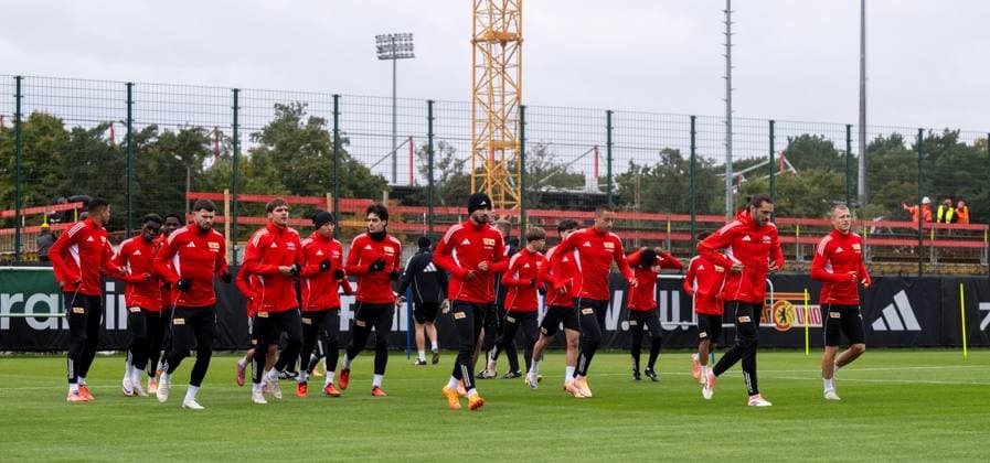 Soccer, Men, Season 2025 2026, 1 Bundesliga, 1 FC Union Berlin, Training, f l Danilho Doekhi 1 FC Union , Derrick Köhn 1 FC Union Berlin , Oliver Burke 1 FC Union Berlin , Robert Skov 1 FC Union Berlin , Woo Yeong Jeong Wooyeong, 1 FC Union Berlin , Diogo Leite 1 FC Union Berlin , Livan Burcu 1 FC Union Berlin , 06 10 2025, Copyright: xMatthiasxKochx