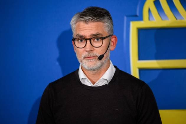 251006 Niclas CarlnÃ n, future Secretary General of the Swedish Football Association, during a press conference on October 6, 2025 in Stockholm  Copyright: JESPERxZERMAN BB251006JZ016
