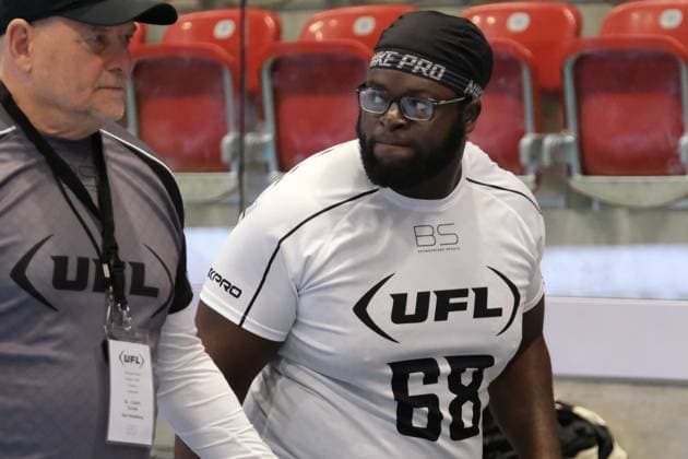RECORD DATE NOT STATED Images from UFL Showcase Europe 2025 in Winterthur (CH) - Coach Kirk Heidelberg and Munashe Nunurai (69) Copyright: xSergioxBrunettix