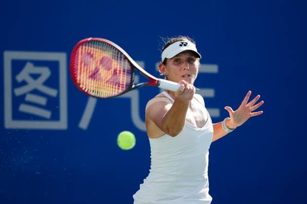 WUHAN, CHINA - OCTOBER 06: Varvara Gracheva of France returns a shot in the Women s Singles Round of 64 match against Jessica Bouzas Maneiro of Spain on day 3 of 2025 Wuhan Open at Optics Valley International Tennis Center on October 6, 2025 in Wuhan, Hubei Province of China.  Copyright: xVCGx 111595439478