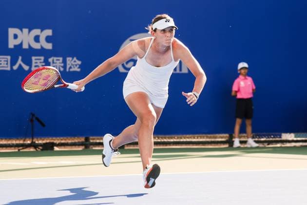WUHAN, CHINA - OCTOBER 06: Varvara Gracheva of France returns a shot in the Women s Singles Round of 64 match against Jessica Bouzas Maneiro of Spain on day 3 of 2025 Wuhan Open at Optics Valley International Tennis Center on October 6, 2025 in Wuhan, Hubei Province of China.  Copyright: xVCGx 111595439480