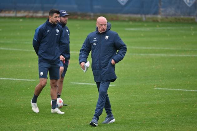 Coach Uwe Rösler VfL Bochum , left Co Coach Marc Andre Kruska VfL Bochum , Co Coach Anthony Losilla VfL Bochum , left 06 10 2025, Football 2 Bundesliga, Season 2025 2026, Training VfL Bochum Bochum North Rhine-Westphalia Germany Team2