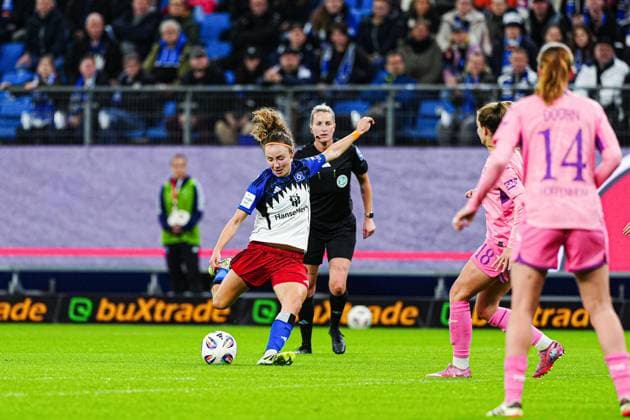 Goal shot Goal chance Melanie Brunnthaler Hamburger SV, 11 GER, Hamburger SV vs TSG 1899 Hoffenheim, Women, Football, 1 Bundesliga, Matchday 5, Season 2025 2026, 06 10 2025 GER, Hamburger SV vs TSG 1899 Hoffenheim, Women, Football, 1 Bundesliga, Matchday 5, Season 2025 2026, 06 10 2025 Hamburg Copyright: xEibner-Pressefoto MarcelxvonxFehrnx EP_MFN