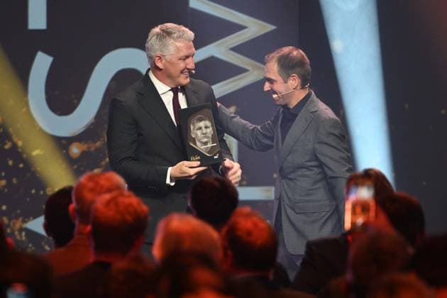 Award winner Bastian SCHWEINSTEIGER and laudator Philipp LAHM, HALL OF FAME Award Ceremony 2025 on 06 10 2025 at the German Football Museum in Dortmund Germany Â