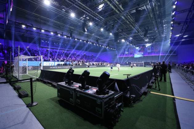 Indoor soccer, The Icon League, season three, match day two at the Sporthalle Hamburg in Alsterdorf The venerable sports hall in Krochmannstraße was sold out with 3,000 spectators Winterhude Hamburg