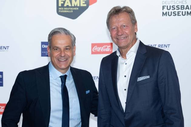 from l Manuel NEUKIRCHNER, Director of the German Football Museum, Guido BUCHWALD, former football player, Red Carpet, Red Carpet Show, Arrival, HALL OF FAME Award Ceremony 2025 on 06 10 2025 at the German Football Museum in Dortmund Germany Â
