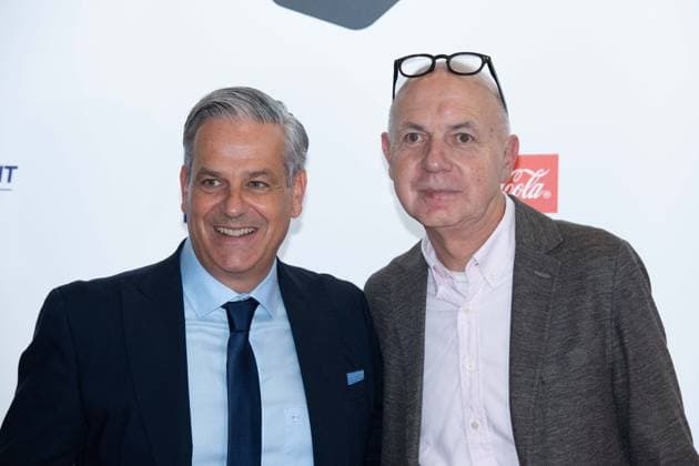 from l Manuel NEUKIRCHNER, Director of the German Football Museum, Bernd NEUENDORF, DFB President, Red Carpet, Red Carpet Show, Arrival, HALL OF FAME Award Ceremony 2025 on 06 10 2025 at the German Football Museum in Dortmund Germany Â