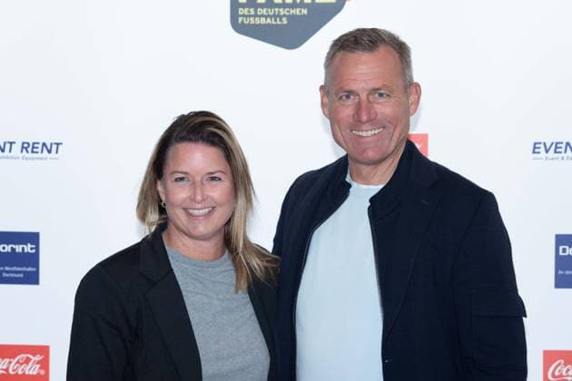 Ingo ANDERBRUEGGE, Anderbrügge, former soccer player, with wife Katrin, Red Carpet, Red Carpet Show, Arrival, HALL OF FAME Award Ceremony 2025 on 06 10 2025 at the German Football Museum in Dortmund Germany Â