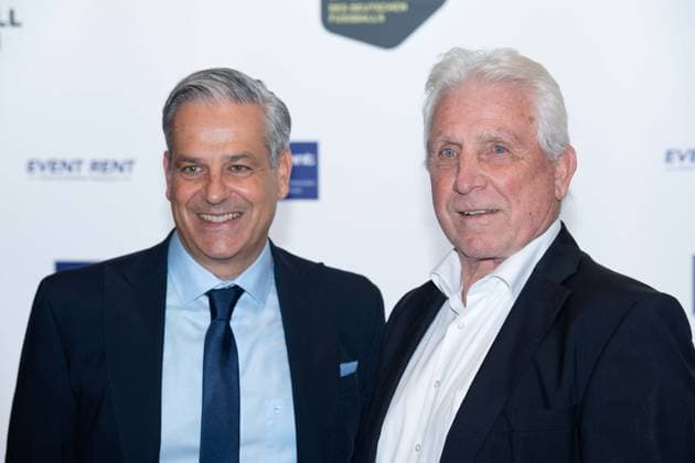 from l Manuel NEUKIRCHNER, Director of the German Football Museum, Klaus FISCHER, former football player, Red Carpet, Red Carpet Show, Arrival, HALL OF FAME Award Ceremony 2025 on 06 10 2025 at the German Football Museum in Dortmund Germany Â