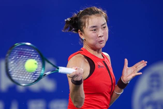 WUHAN, CHINA - OCTOBER 06: Yuan Yue of China competes in the Women s Singles Round of 64 match against Lucia Bronzetti of Italy on day 3 of 2025 Wuhan Open at Optics Valley International Tennis Center on October 6, 2025 in Wuhan, Hubei Province of China.  Copyright: xVCGx 111595462218