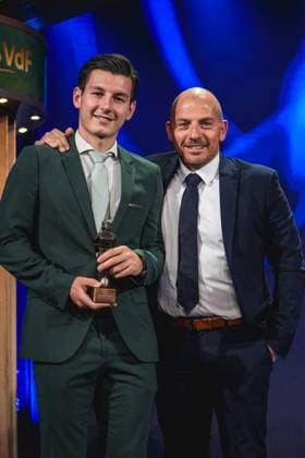 Football Austria The Players Festival, 29 Bruno Gala at the Globe Vienna Marx Halle Vienna, Austria Mark Grosse SV Ried, winner of the 2 League Players category Copyright: xLukasxBierederx